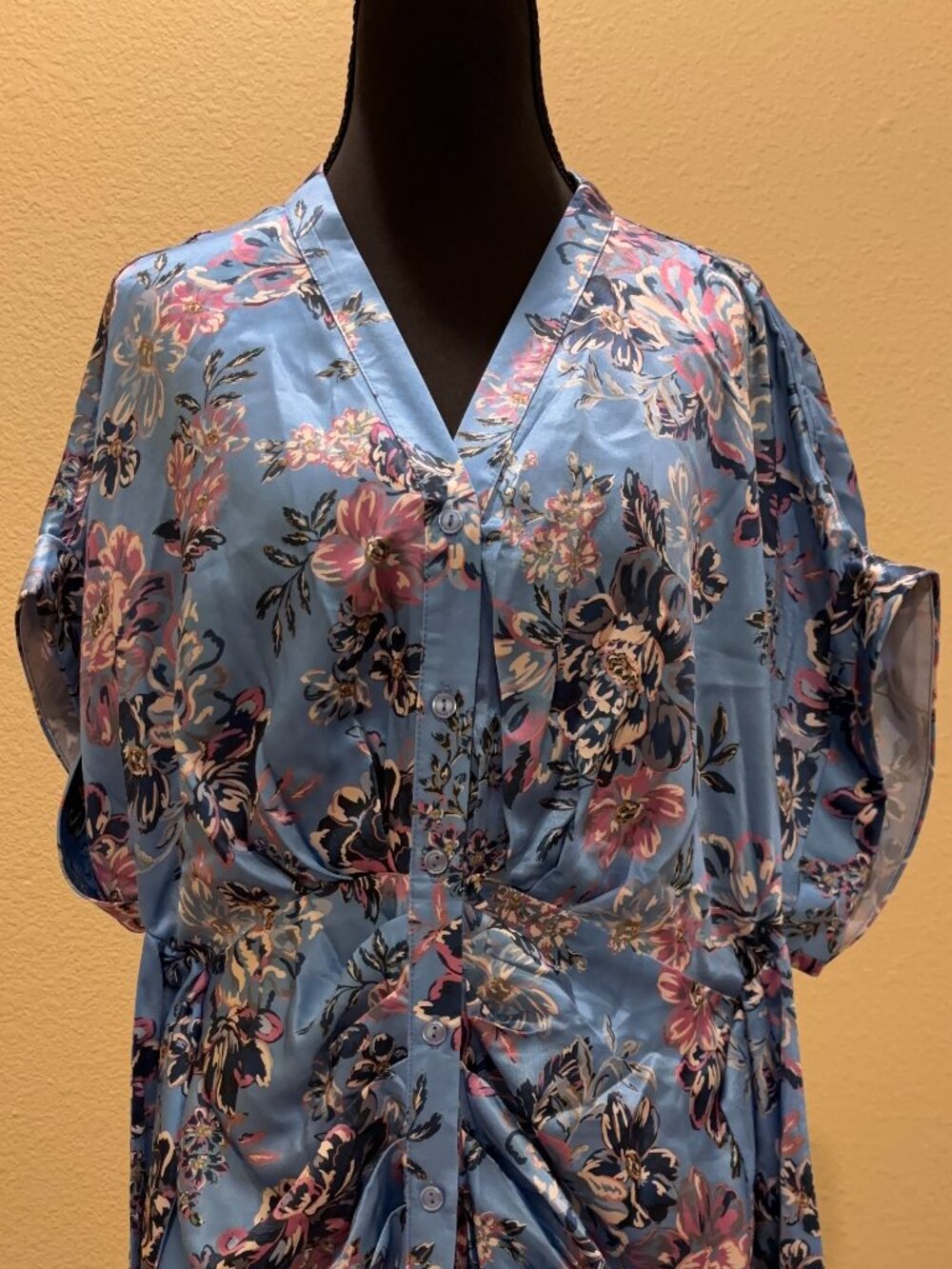 NWT Steve Madden Azure Blue Floral Belted Dress - Picture 11 of 14